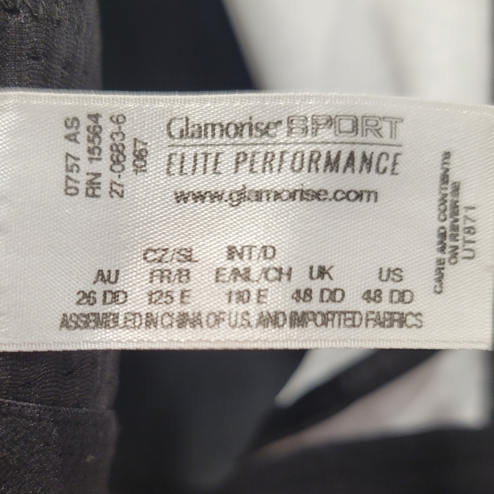 Sz 48DD Glamorise Sport Elite Performance No-bounce Cami Bra - Picture 4 of 6